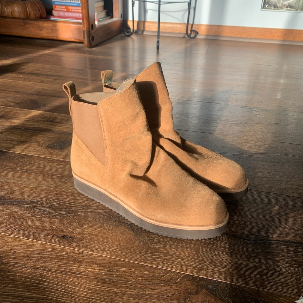 Patricia Green brown suede wedge boots